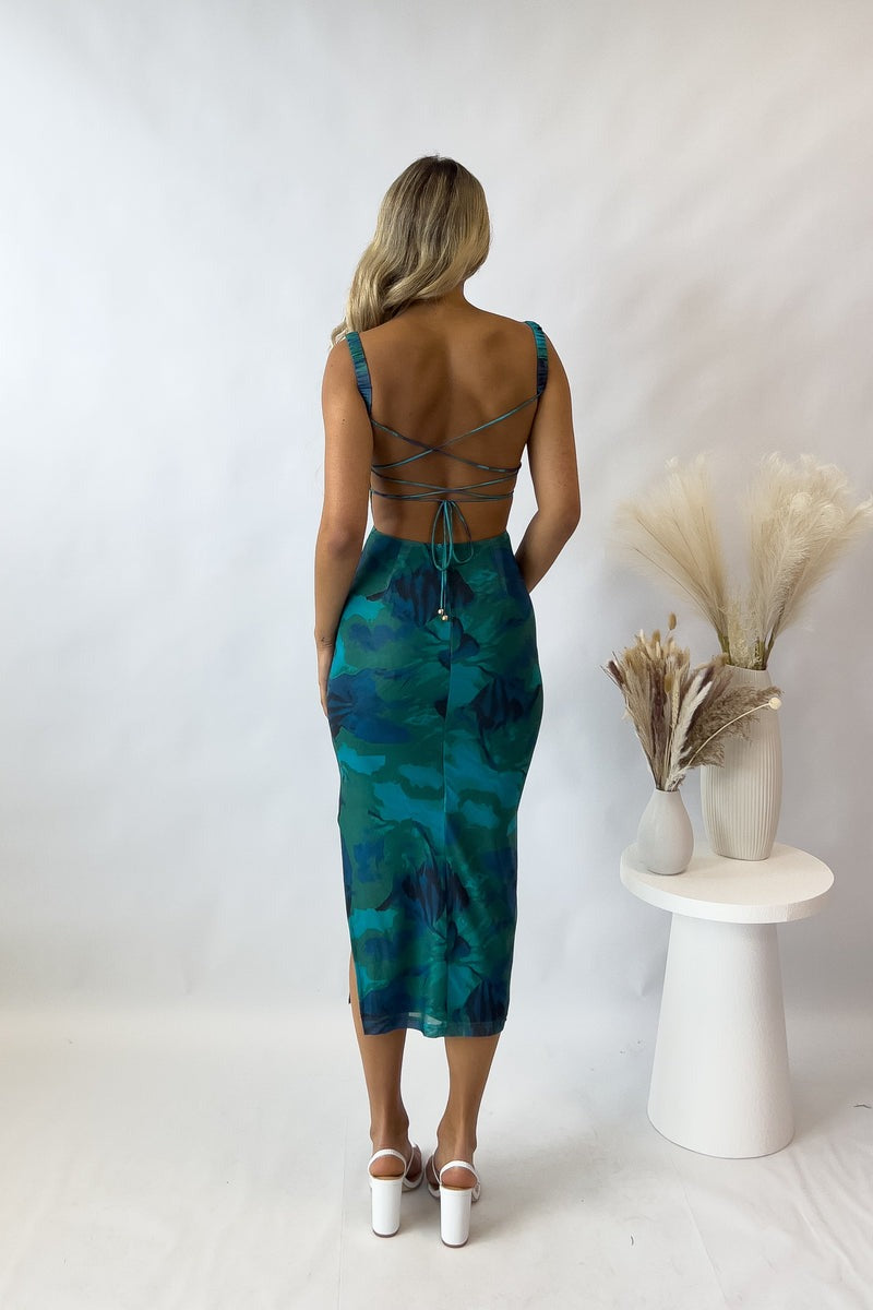 Alessia Watercolor Midi Dress