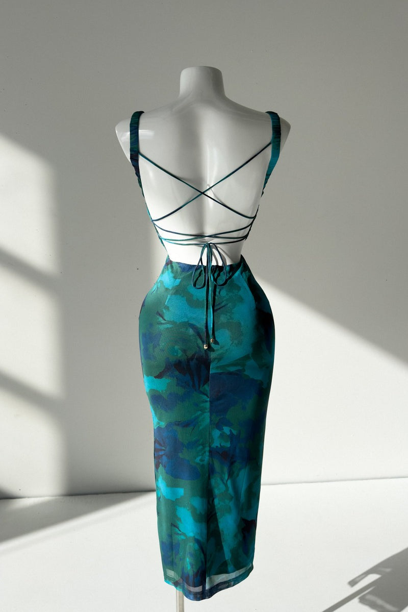 Alessia Watercolor Midi Dress