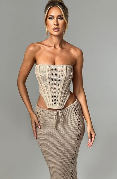 Isabella Knitted Corset Set